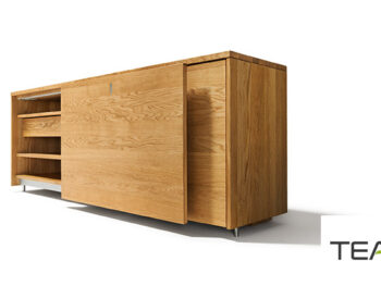 Team7 Sideboard Cubus Eiche massiv geöffnet