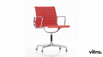 Vitra Aluminium Chair EA 104 Polster rot Gestell verchromt