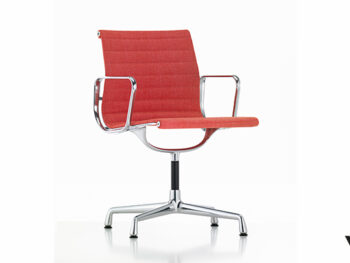 Vitra Aluminium Chair EA 104 Polster rot Gestell verchromt