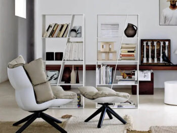 B&B Italia Sessel Husk mir Hocker grau