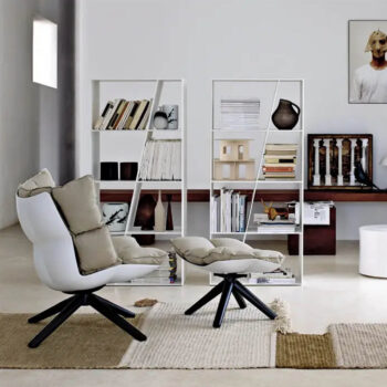 B&B Italia Sessel Husk mir Hocker grau