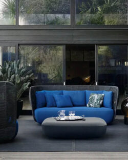 beb italia Outdoor Sofa Sessel Bay Bezug blau