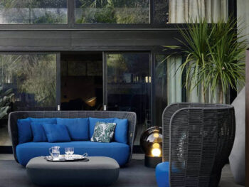beb italia Sofa Sessel Bay Bezug blau
