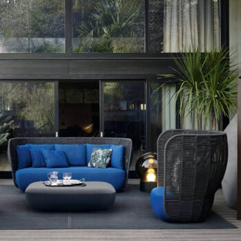 beb italia Sofa Sessel Bay Bezug blau
