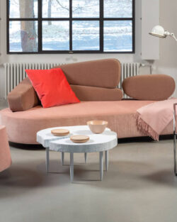 Brühl Sofa Mosspink Stoff rosa