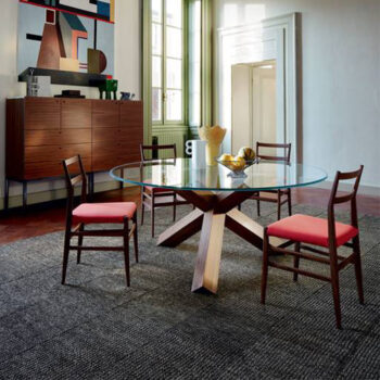 Cassina La Rotonda Glastisch Esstisch mit Mikadofüßen