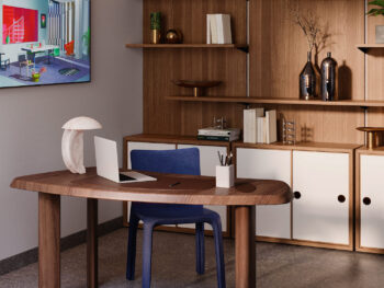 Büroausstattung Möbel Cassina Petit bureau en forme libre Schreibtisch braun