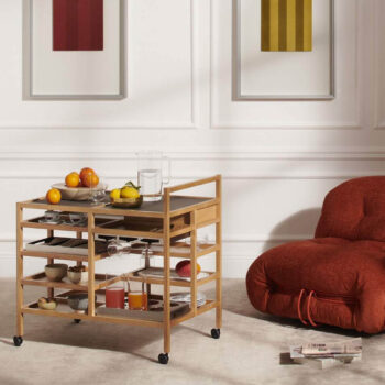 Cassina Serving Cart Servierwagen Holz hell