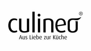 Das Bild zeigt das culineo-Logo mit dem deutschen Slogan Aus Liebe zur Küche darunter.