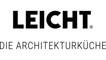 Das Bild zeigt das Wort LEICHT in fetten, schwarzen Großbuchstaben auf weißem Hintergrund und spiegelt die moderne Eleganz wider, die mit den Designs von LEICHT Architekturküche verbunden wird.