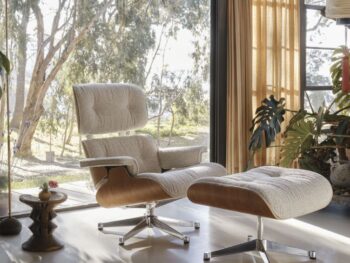 Vitra Eames Lounge Chair Stoff weiß