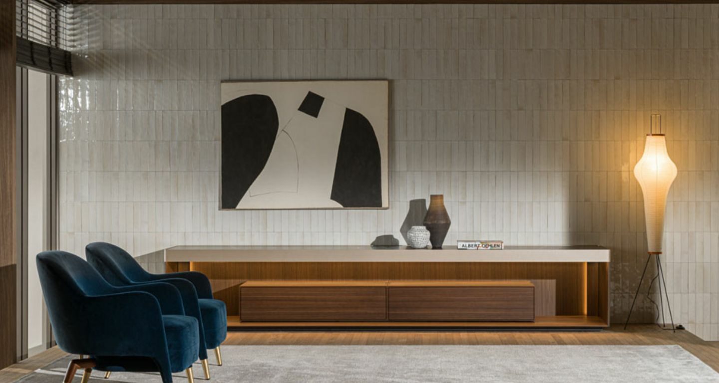 Molteni Living Sideboard mit Sesseln