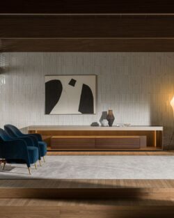 Molteni Living Sideboard mit Sesseln