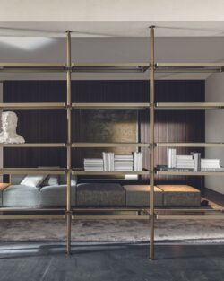 Molteni Hector Wohnwand Regal bronze als Raumtrenner