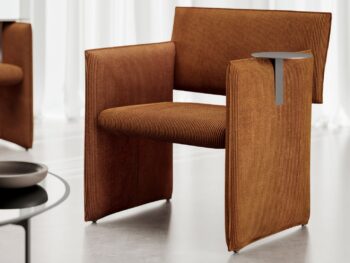COR Noto Stuhl Sessel gepolstert Cordstoff hellbraun