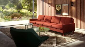 COR Conseta Sofa Couch 4-Sitzer rot