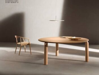 B&B Italia Esstisch Isos mit Beinen aus Massivholz und Holzplatte