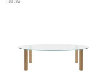 B&B Italia Esstisch Isos Glas und Holz oval