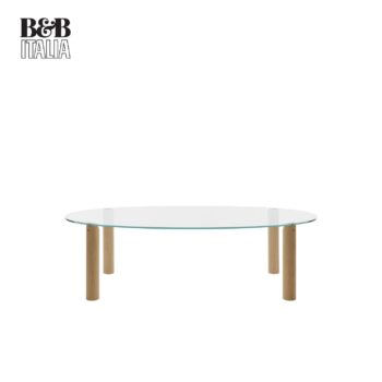 B&B Italia Esstisch Isos Glas und Holz oval