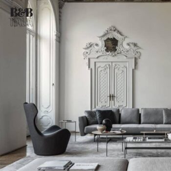 B&B Italia Sessel Grande Papilio schwarz mit Sofa