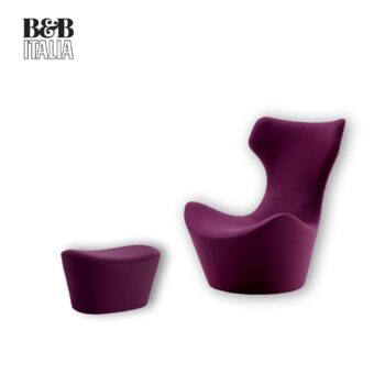 B&B Italia Sessel Grande Papilio lila mit Hocker