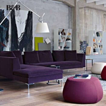 B&B Italia Sofa Charles Stoffbezug lila Ecksofa