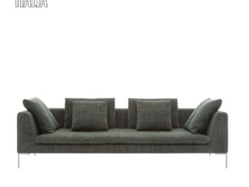 B&B Italia Sofa Charles Carre Stoffbezug grau