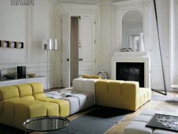 B&B Italia Sofa Tufty-Time gelb grau weiß