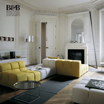 B&B Italia Sofa Tufty-Time gelb grau weiß
