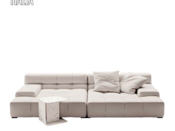 B&B Italia Sofa Tufty-Time weiß 2 Ottomane