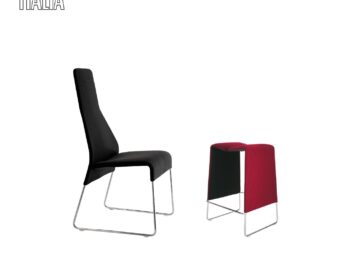 B&B Italia Stuhl Lazy 05 schwarz mit Hocker