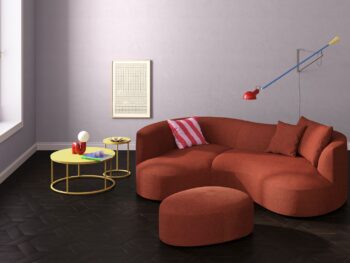 COR Sofa Siwa rot mit Hocker