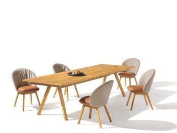 team 7 Tisch Taso Esstisch mit Flor Stühlen