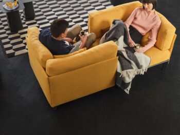Vitra Anagram Sofa gelb Lehnen gespiegelt