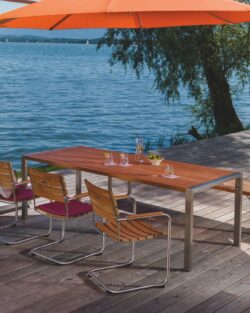 Weishäupl Flip Tisch klappbar mit Weishäupl Sonnenschirm