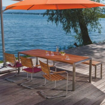 Weishäupl Flip Tisch klappbar mit Weishäupl Sonnenschirm