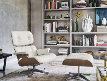 VITRA Eames Lounge Chair Leder weiß