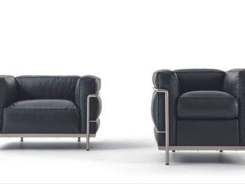 cassina sessel lc3 le corbusier 3 fauteuil sofa couch leder schwarz schmal