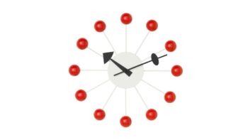 vitra ball wall clock uhr wanduhr interior accessiores rot red